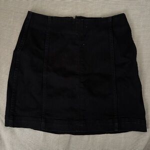 wild fable Black Denim Mini Skirt with Panel Seams